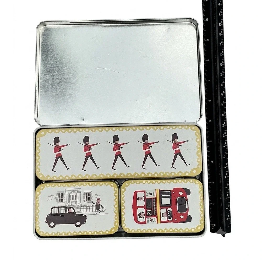 I Love London Metal Nesting Tin Set, Souvenir Retro Decor Storage Boxes, 4 Tins